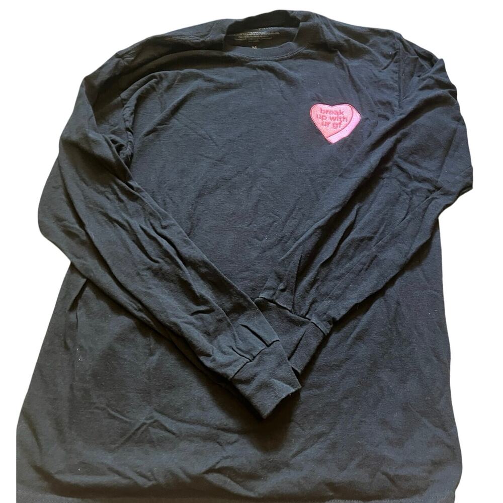 Ariana Grande Black Long Sleeve Tee with Pink Heart Patch